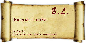 Bergner Lenke névjegykártya